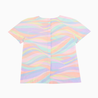 Vintage 90s Akris Club Crazy Pattern Top S