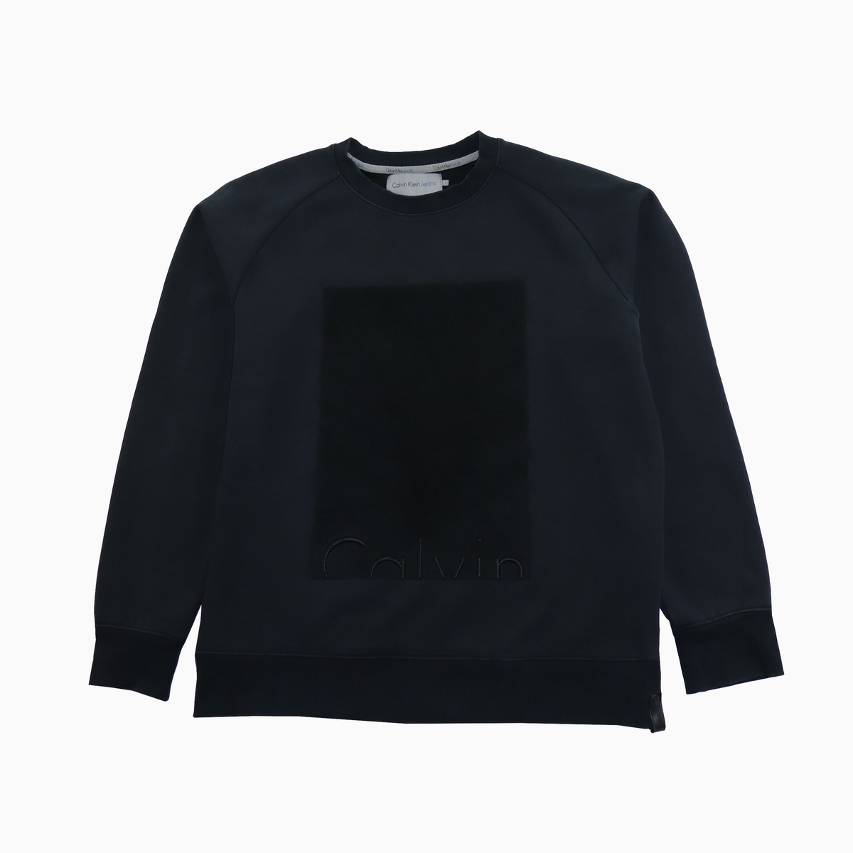 Vintage 90s Calvin Klein Embroidered Big Logo Sweater M – Vorderansicht