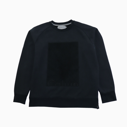 Vintage 90s Calvin Klein Embroidered Big Logo Sweater M – Vorderansicht