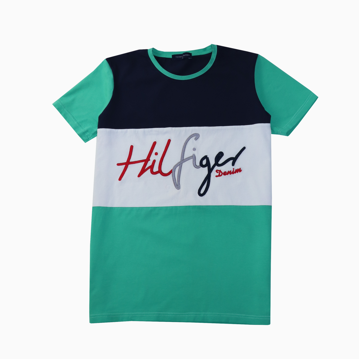 Tommy Hilfiger Denim Big Spell Out Embroidered T-Shirt S – Vorderansicht