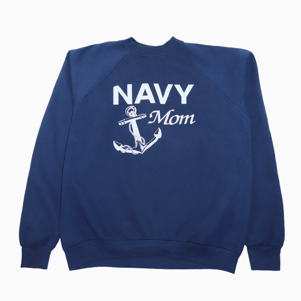 Vintage 90s Fruit of the Loom Navy Mom Sweater XXL – Vorderansicht