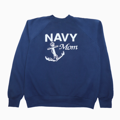 Vintage 90s Fruit of the Loom Navy Mom Sweater XXL – Vorderansicht