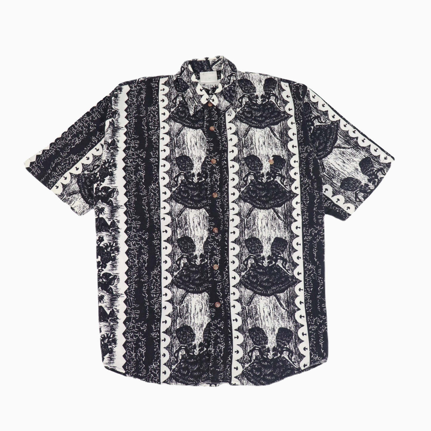 Vintage Pattern Short Sleeve Shirt M