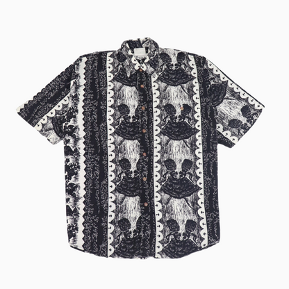 Vintage Pattern Short Sleeve Shirt M