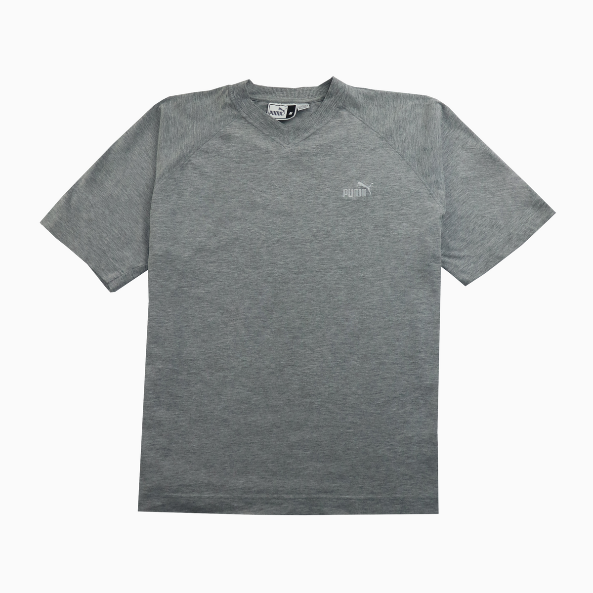 Puma V-Neck Embroidered Logo T-Shirt L – Vorderansicht