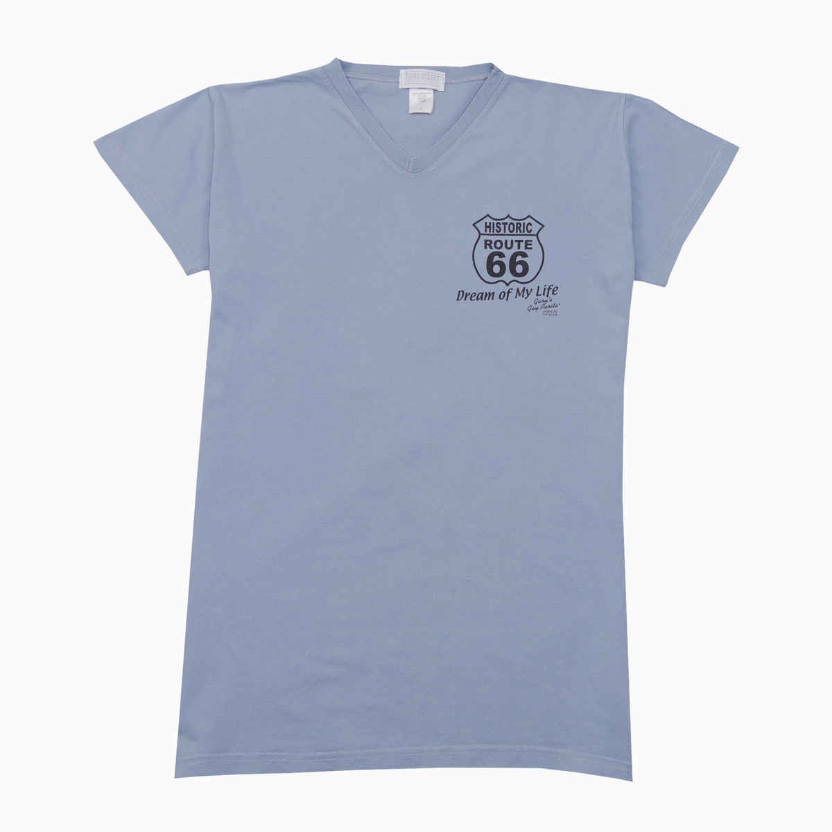 Vintage 90s Third Street Route 66 Backprint Graphic T-Shirt S – Vorderansicht