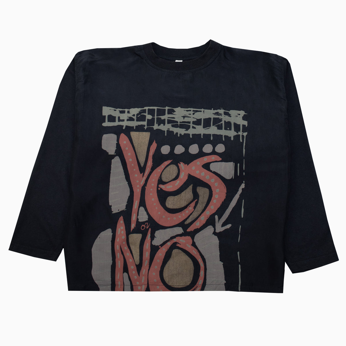 Vintage 90s Yes Or No Graphic Long-Sleeve Top M